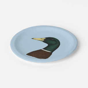 Mallard Drake Head Paper Plate
