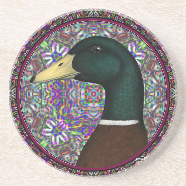 Mallard Drake Mosaic Circle Coaster (Front)
