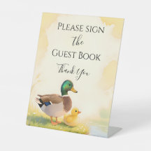 Mallard Duck and Duckling Table Sign