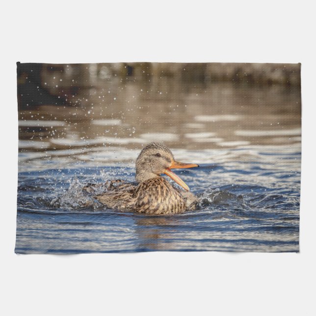 Mallard Duck at Downing Park Kitchen Towel (Horizontal)