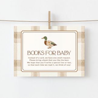 Mallard Duck Baby Shower Books for Baby Enclosure Card