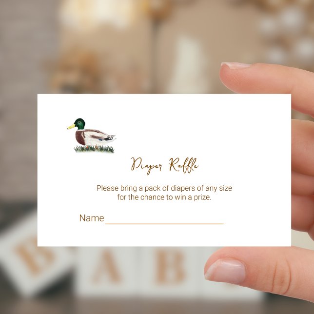 Mallard Duck Baby Shower Diaper Raffle Ticket  Enclosure Card (Creator Uploaded)