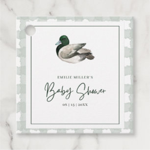 Mallard Duck Baby Shower Gender Neutral Green Favour Tags