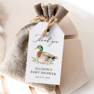 Mallard Duck Baby Shower Gift Tags