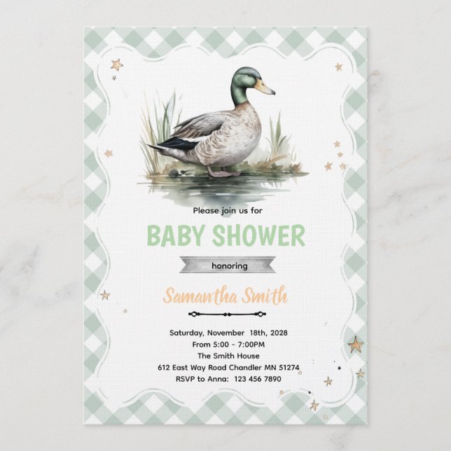 Mallard Duck Baby Shower Invitation (Front)