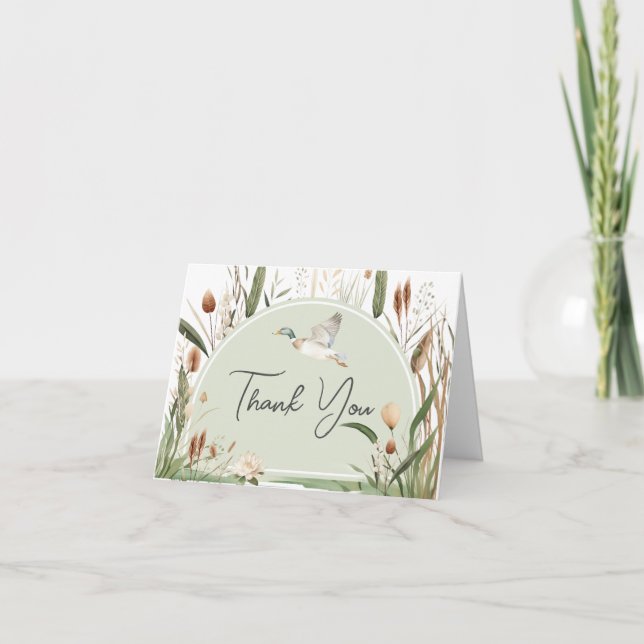 Mallard Duck Baby Shower Thank You Card (Front)