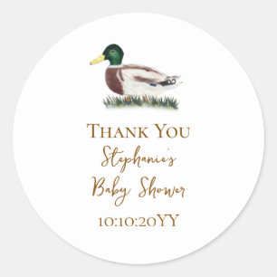Mallard Duck Baby Shower Thank You Favour Classic Round Sticker