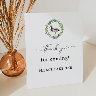 Mallard Duck Baby Shower Thank You Favour Sign