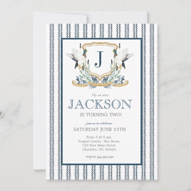 Mallard Duck Birthday Invitation, Southern Man  Invitation (Front)