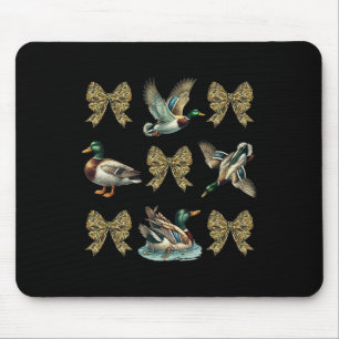 Mallard Duck Camouflage Camo Bow Duck Hunting Girl Mouse Pad