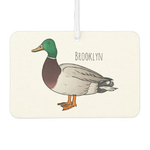 Mallard duck cartoon illustration air freshener
