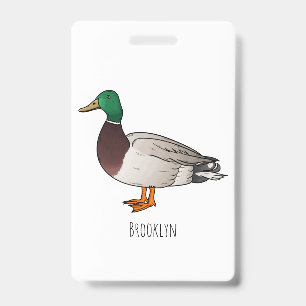 Mallard duck cartoon illustration badge