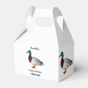 Mallard duck cartoon illustration favor box