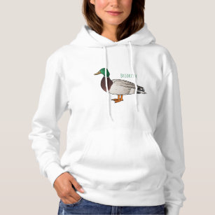 Mallard duck cartoon illustration  hoodie