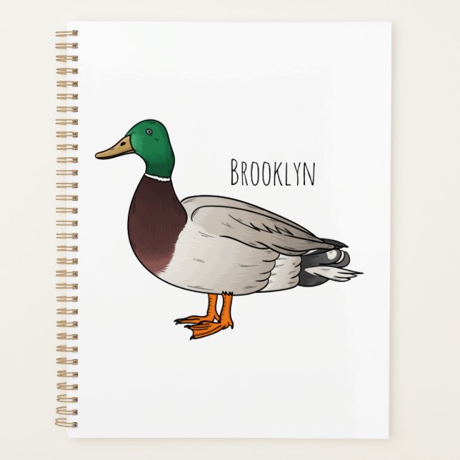 Mallard duck cartoon illustration planner (Front)
