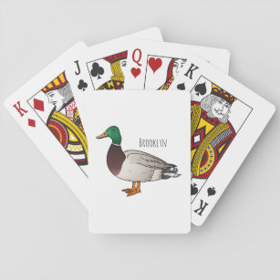 Mallard duck cartoon illustration playing cards