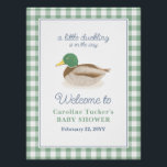 Mallard Duck Duckling Country Hunting Baby Shower Poster<br><div class="desc">This design is in our mallard duck baby shower theme with a preppy gingham background. Click the customize button for more flexibility in modifying the text! Variations of this design, additional colours, as well as coordinating products are available in our shop, zazzle.com/store/doodlelulu. Contact us if you need this design applied...</div>