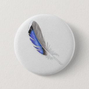 Mallard Duck Feather Watercolor 2 Inch Round Button
