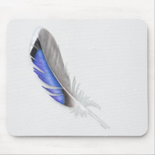 Mallard Duck Feather Watercolor Mouse Pad