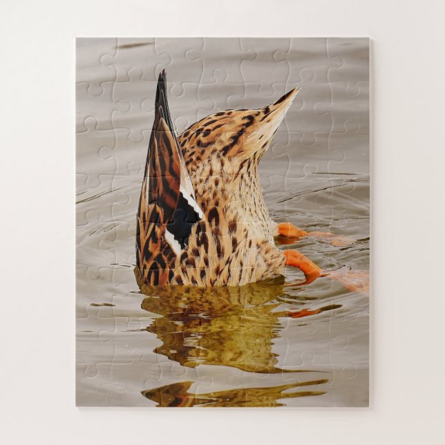 Mallard Duck Feeding Underwater Jigsaw Puzzle (Vertical)