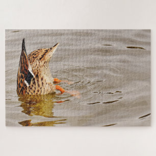 Mallard Duck Feeding Underwater Jigsaw Puzzle
