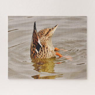 Mallard Duck Feeding Underwater Jigsaw Puzzle