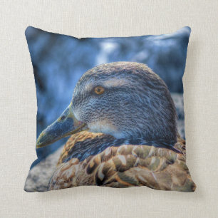 Mallard Duck female Wildlife Photo Throw Pillow