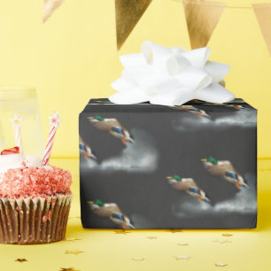 Mallard Duck Flying Over Water Wrapping Paper