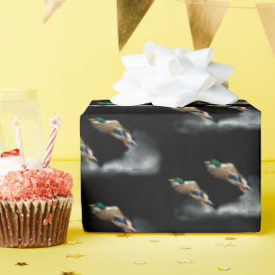 Mallard Duck Flying Over Water Wrapping Paper
