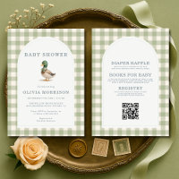 Mallard Duck Gingham All in One Baby Shower