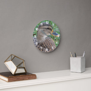 Mallard Duck Hen Photo Round Clock