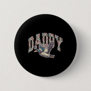 Mallard Duck Hunting Dad Retro Camouflage Daddy Fa 2 Inch Round Button