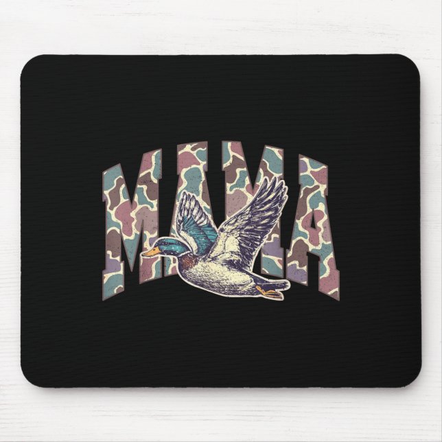 Mallard Duck Hunting Mama Retro Camouflage Daddy M Mouse Pad (Front)