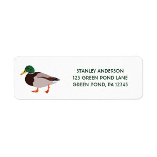 Mallard Duck Illustration Return Address