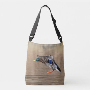 Mallard Duck in flight Crossbody Bag