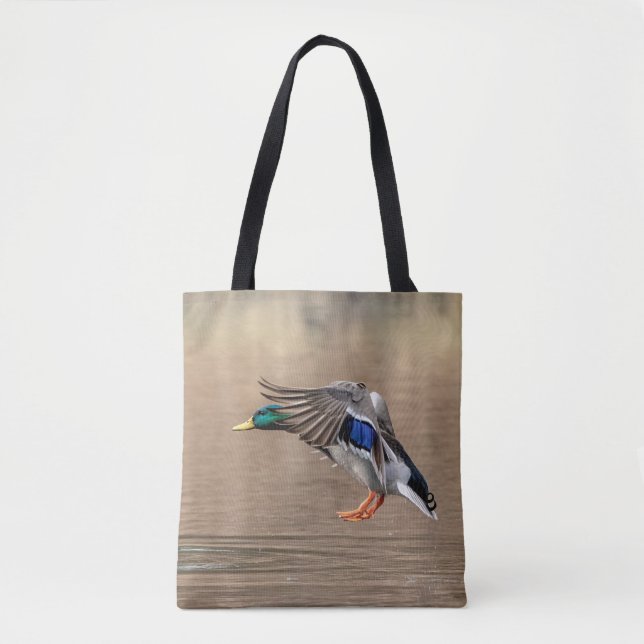 Mallard Duck in flight Tote Bag (Front)