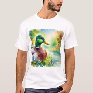 Mallard Duck in Light and Color 040924AREF118 - Wa T-Shirt