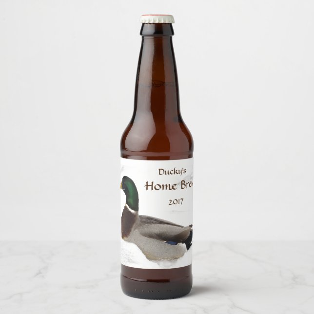 Mallard Duck in Snow Beer Label (Front)