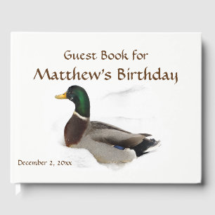 Mallard Duck in Snow Birthday Party Livre d'or