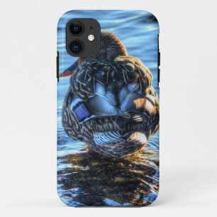 Mallard Duck in Winter River - Wildlife Photo iPhone 11 Case