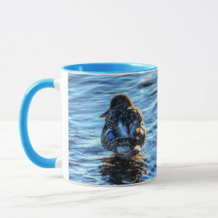 Mallard Duck in Winter River - Wildlife Photo Mug