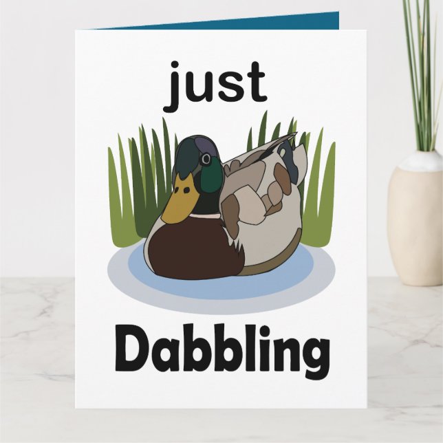 Mallard Duck Just Dabbling Pool Party Card (Front)