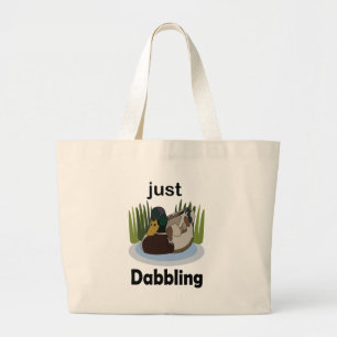 Mallard Duck Just Dabbling Pool Party Large Tote Bag