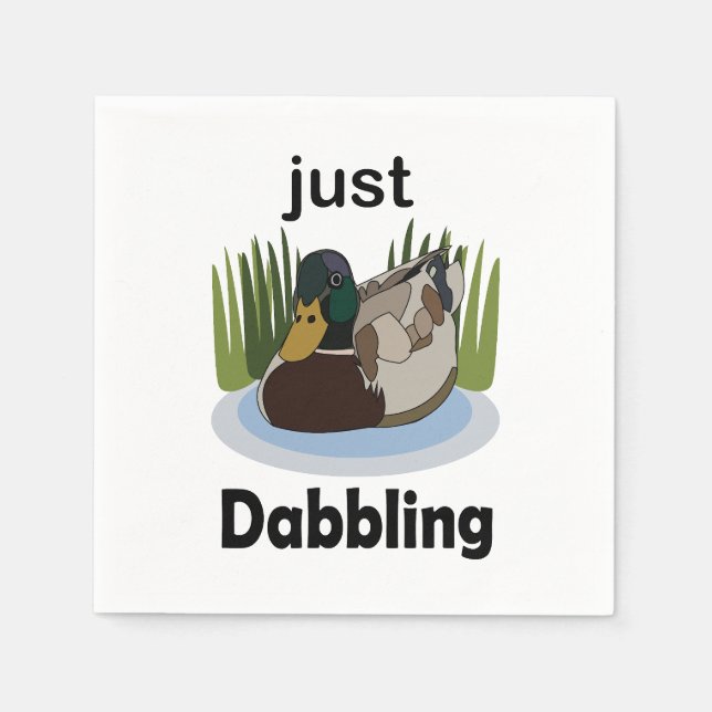 Mallard Duck Just Dabbling Pool Party Napkin (Front)