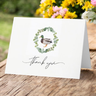 Mallard Duck Little Duckling Baby Shower Folded Thank You Card