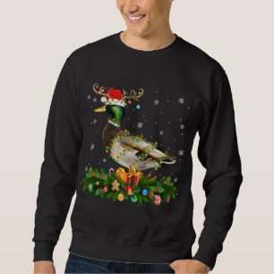 Mallard Duck Lover Reindeer Santa Hat Mallard Chri Sweatshirt