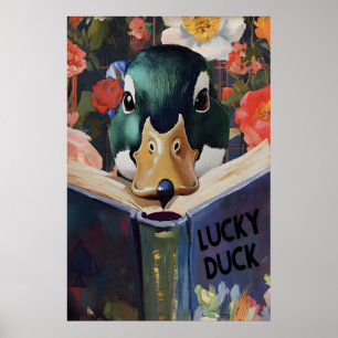 Mallard Duck Lucky Art Print Whimsical Nature Bird