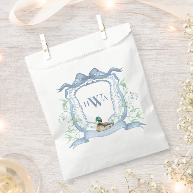 Mallard Duck Monogram  Favour Bag (Clipped)