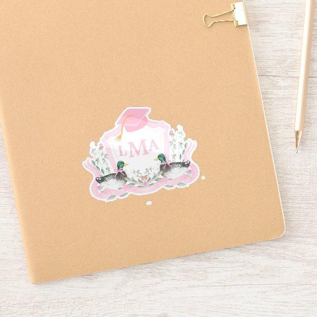 Mallard Duck Monogram Graduation Crest (Notebook)