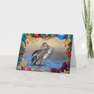 Mallard Duck on a Christmas Card